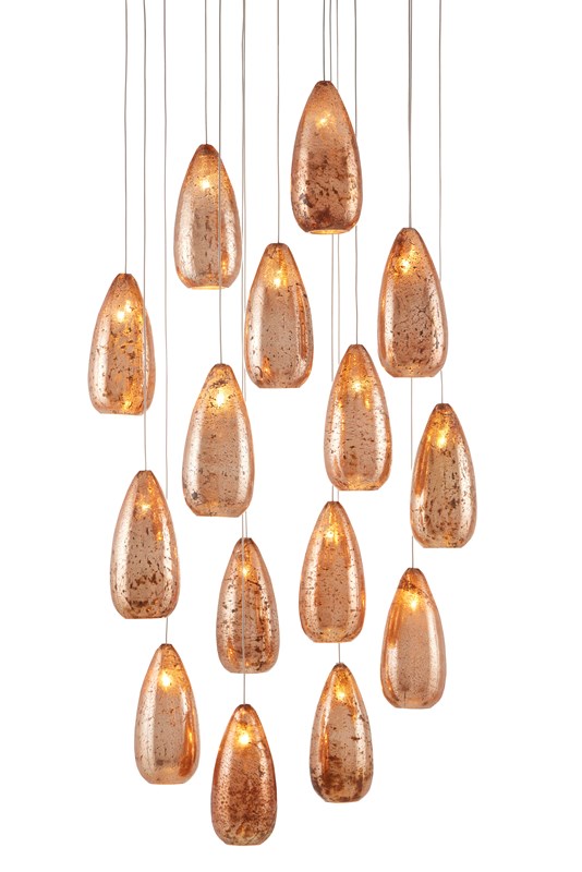 Currey and Company Rame 7-Light Multi-Drop Pendant 9000-0904