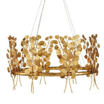 Currey and Company Golden Eucalyptus Round Chandelier 9000-0975
