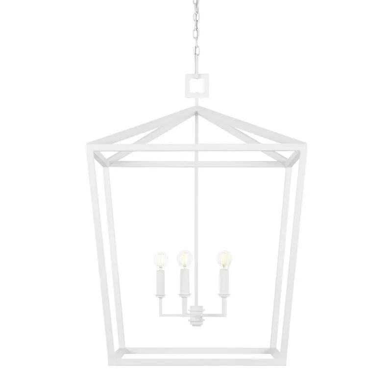 Currey and Company Denison White Large Chandelier 9000-0980