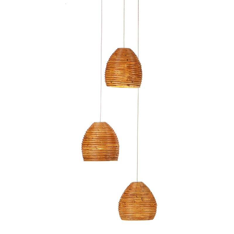 Currey and Company Beehive 3-Light Multi-Drop Pendant 9000-0999