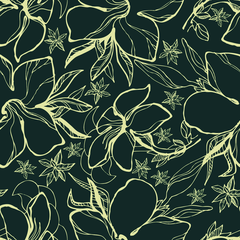 Black and Yellow Floral Wallpaper