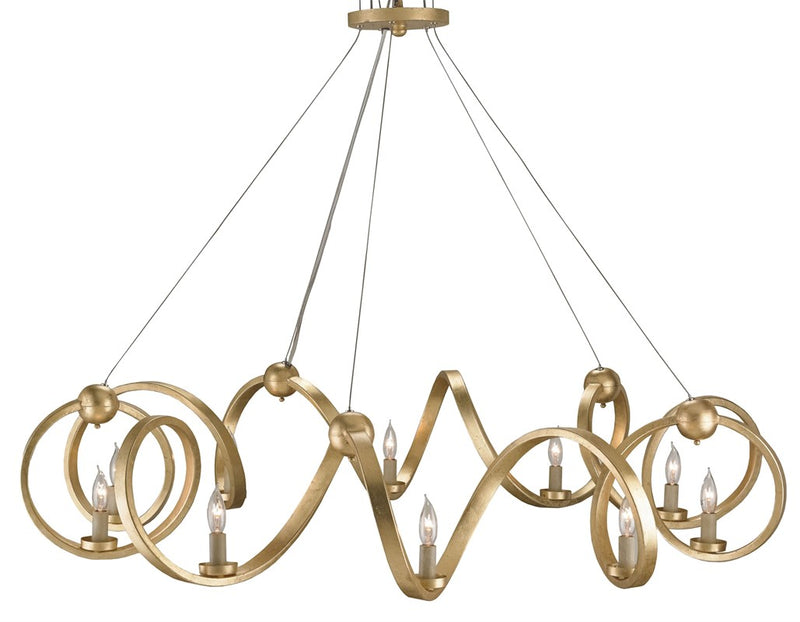 Currey and Company Ringmaster Gold Chandelier 9490