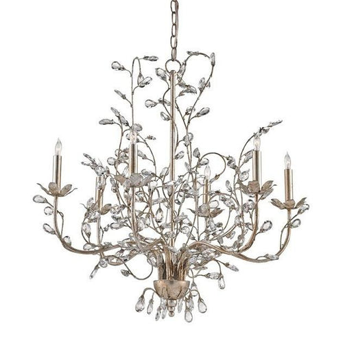 Currey and Company Crystal Bud Chandelier, Medium Silver 9973 - LOVECUP
