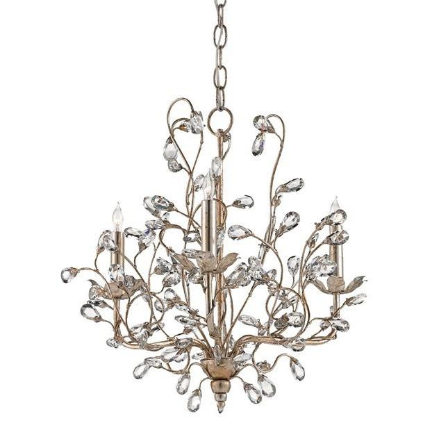 Currey and Company Crystal Bud Chandelier, Silver Small 9974 - LOVECUP