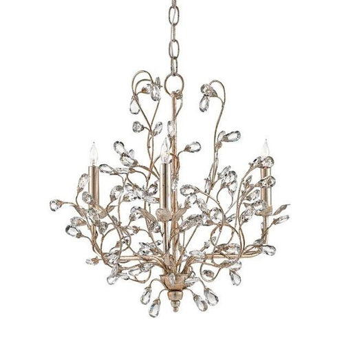 Currey and Company Crystal Bud Chandelier, Silver Small - LOVECUP - 1