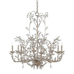 Currey and Company Crystal Bud Chandelier, Large Silver - LOVECUP