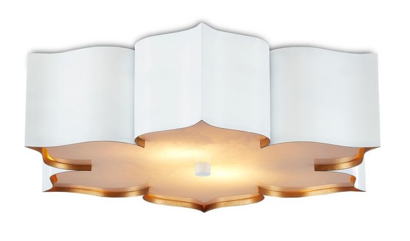 Currey and Company Grand Lotus White Flush Mount 9999-0059
