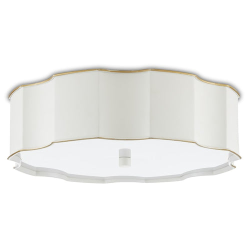 Currey and Company Wexford White Flush Mount 9999-0067