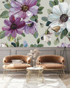 Contemporary Purple Floral Wallpaper Modern