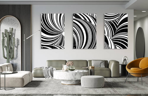 Black and White Design Set of 3 Prints Modern Wall Art Modern Artwork