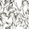 Fashionable Black and White Leaves Wallpaper Chic High-Quality