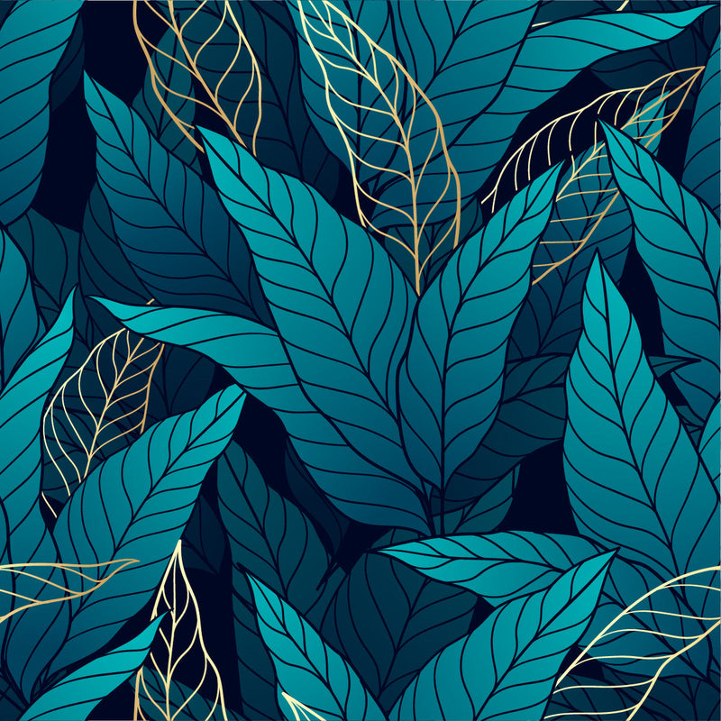 Turquoise Leaves Wallpaper
