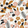 Beige Flowers and Brown Leaves Wallpaper