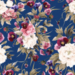 Elegant Dark Blue Floral Wallpaper Contemporary