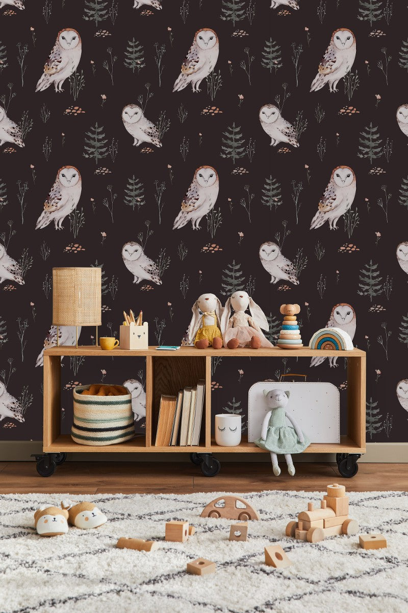 Elegant Owls Wallpaper Tasteful