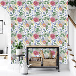 Fashionable White Floral Wallpaper Smart