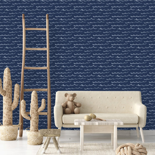 Blue Wallpaper with Waves