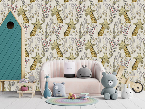 Voguish Giraffe Pattern Wallpaper