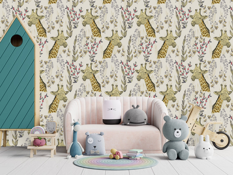 Voguish Giraffe Pattern Wallpaper