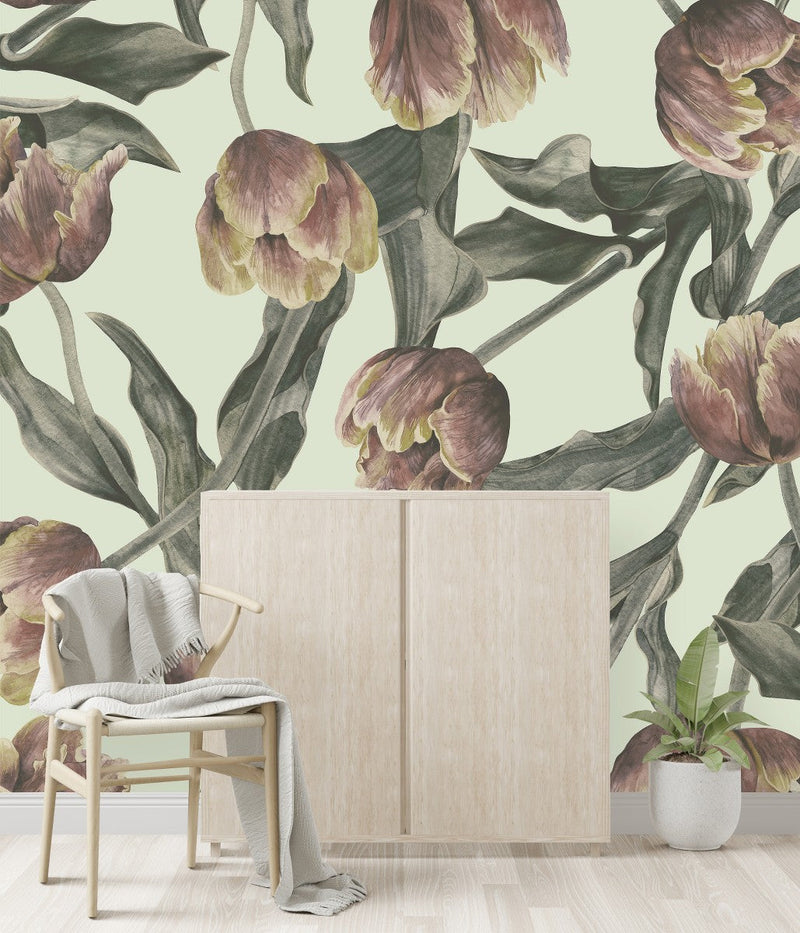 Contemporary Modern Tulips Wallpaper