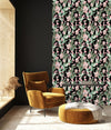 Dark Wallpaper with Pink Cactus Flowers