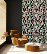 Dark Wallpaper with Pink Cactus Flowers