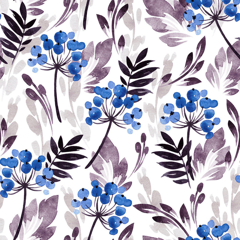 Elegant Blue Berries Wallpaper Fashionable