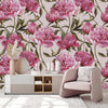 Pink Wallpaper with Pink Peonies