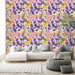 Fashionable Purple Leaves Wallpaper Chic