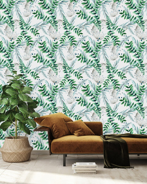 Modish Green Plants Wallpaper High-Quality