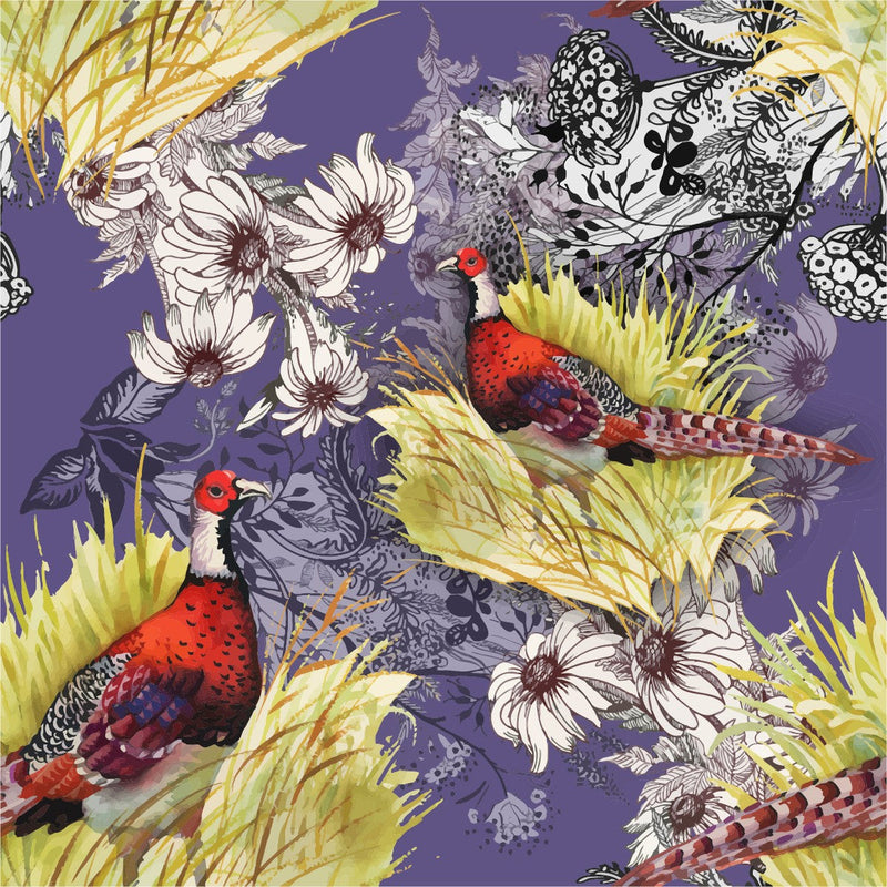 Red Pheasant Pattern Wallpaper