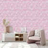 Contemporary Pink Floral Wallpaper Fashionable