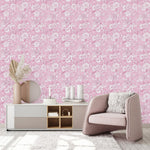 Contemporary Pink Floral Wallpaper Fashionable