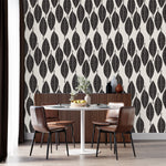 Black Leaves Pattern Wallpaper