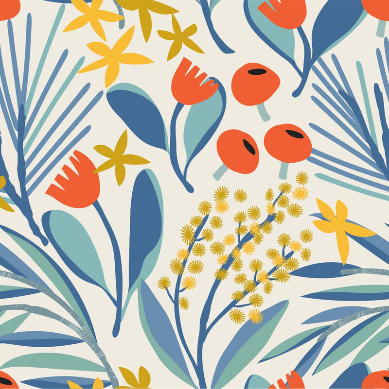 Stylish Orange Flowers Wallpaper Vogue
