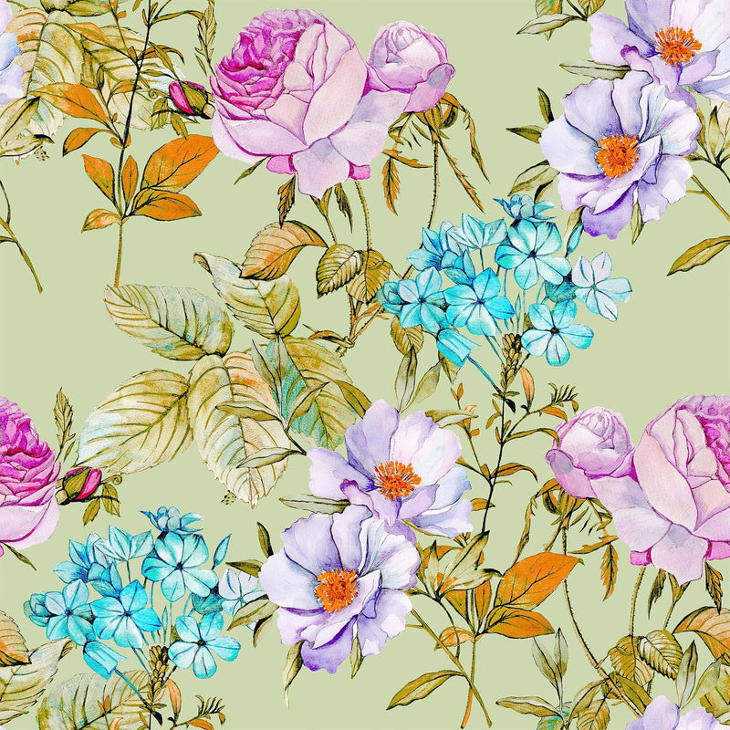 Fashionable Green Floral Wallpaper