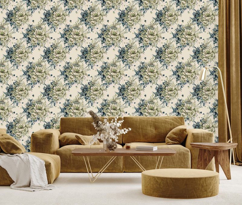 Fashionable Floral Bouquet Wallpaper Chic