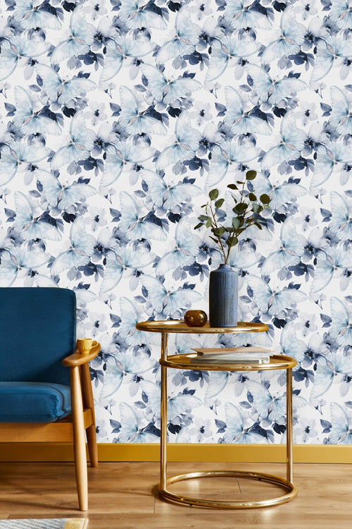 Butterflies among Flowers Wallpaper