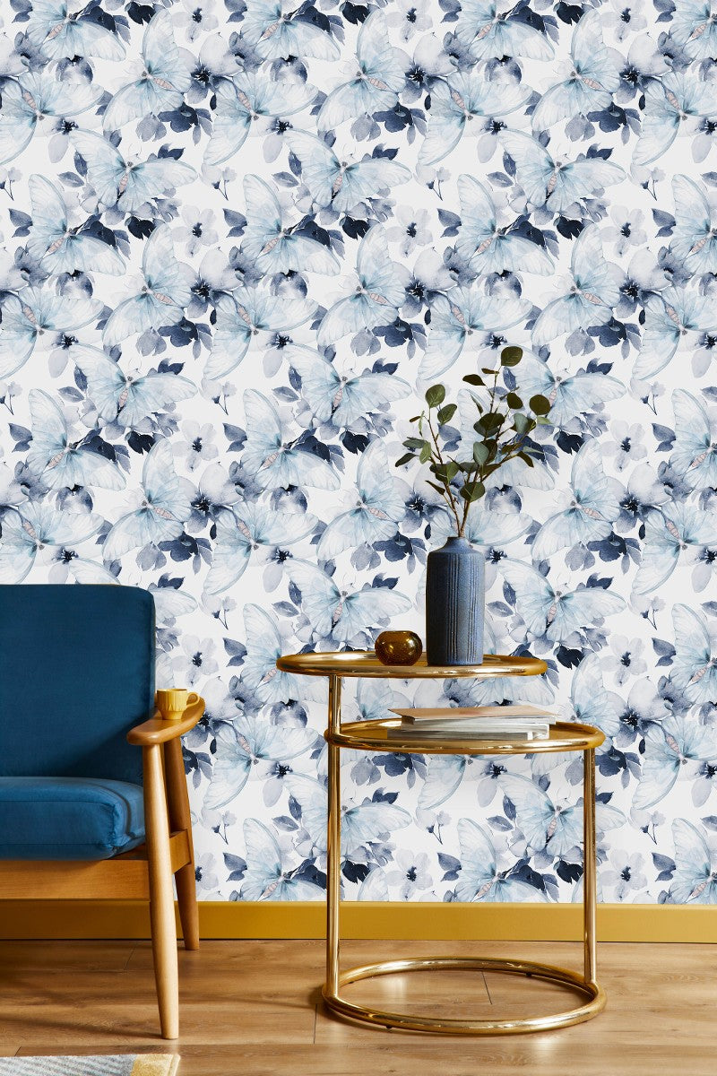 Butterflies among Flowers Wallpaper