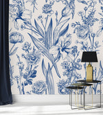 Blue Floral Wallpaper
