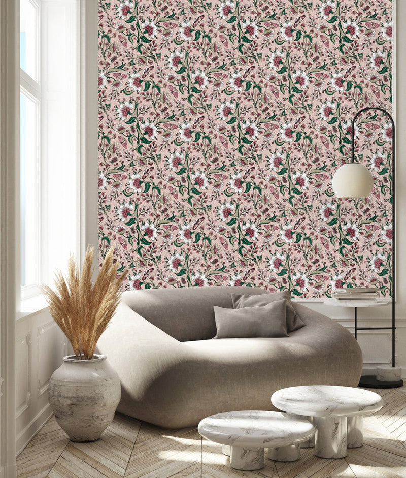 Pink Indian Pattern Wallpaper