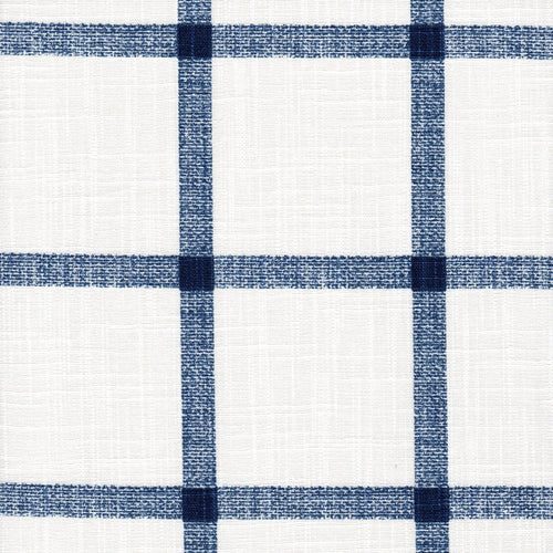 Shower Curtain in Aaron Italian Denim Blue Windowpane Plaid