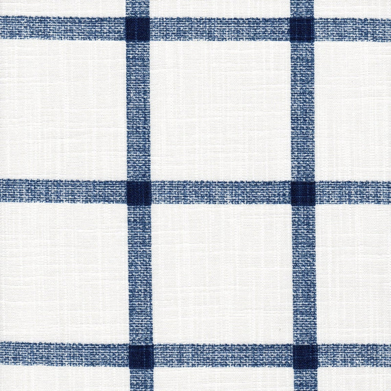 Rod Pocket Curtain Panels Pair in Aaron Italian Denim Blue Windowpane Plaid