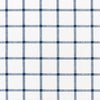 Gathered Bedskirt in Aaron Italian Denim Blue Windowpane Plaid