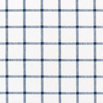 Gathered Bedskirt in Aaron Italian Denim Blue Windowpane Plaid