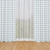 Rod Pocket Curtain Panels Pair in Aaron Italian Denim Blue Windowpane Plaid