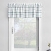 Tailored Valance in Aaron Italian Denim Blue Windowpane Plaid