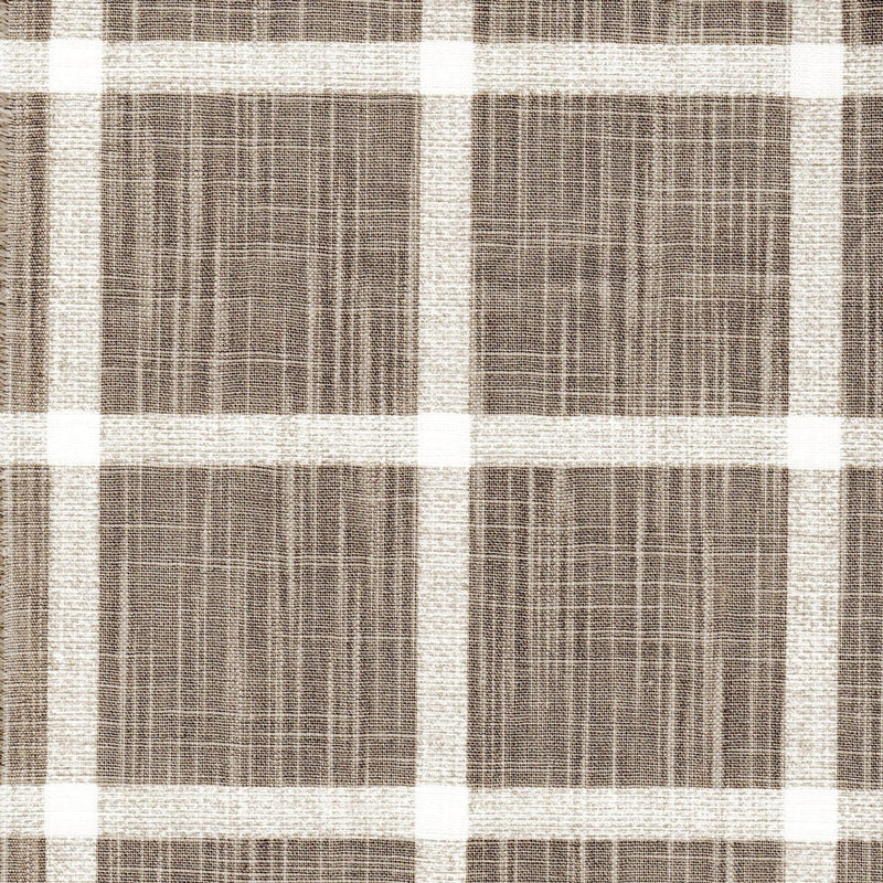 Rod Pocket Curtain Panels Pair in Modern Farmhouse Abbot Ecru Windowpane Plaid