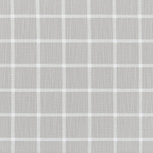 Gathered Bedskirt in Modern Farmhouse Abbot French Grey Windowpane Plaid