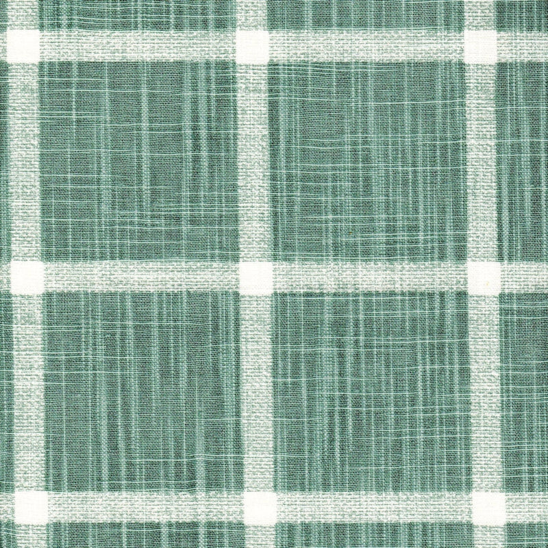 Rod Pocket Curtain Panels Pair in Modern Farmhouse Abbot Waterbury Spa Green Windowpane Plaid